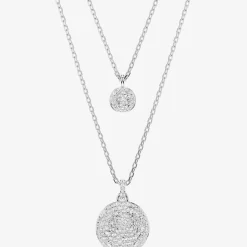 Meteora Rhodium Plated Layered Pendant Necklace 5684244