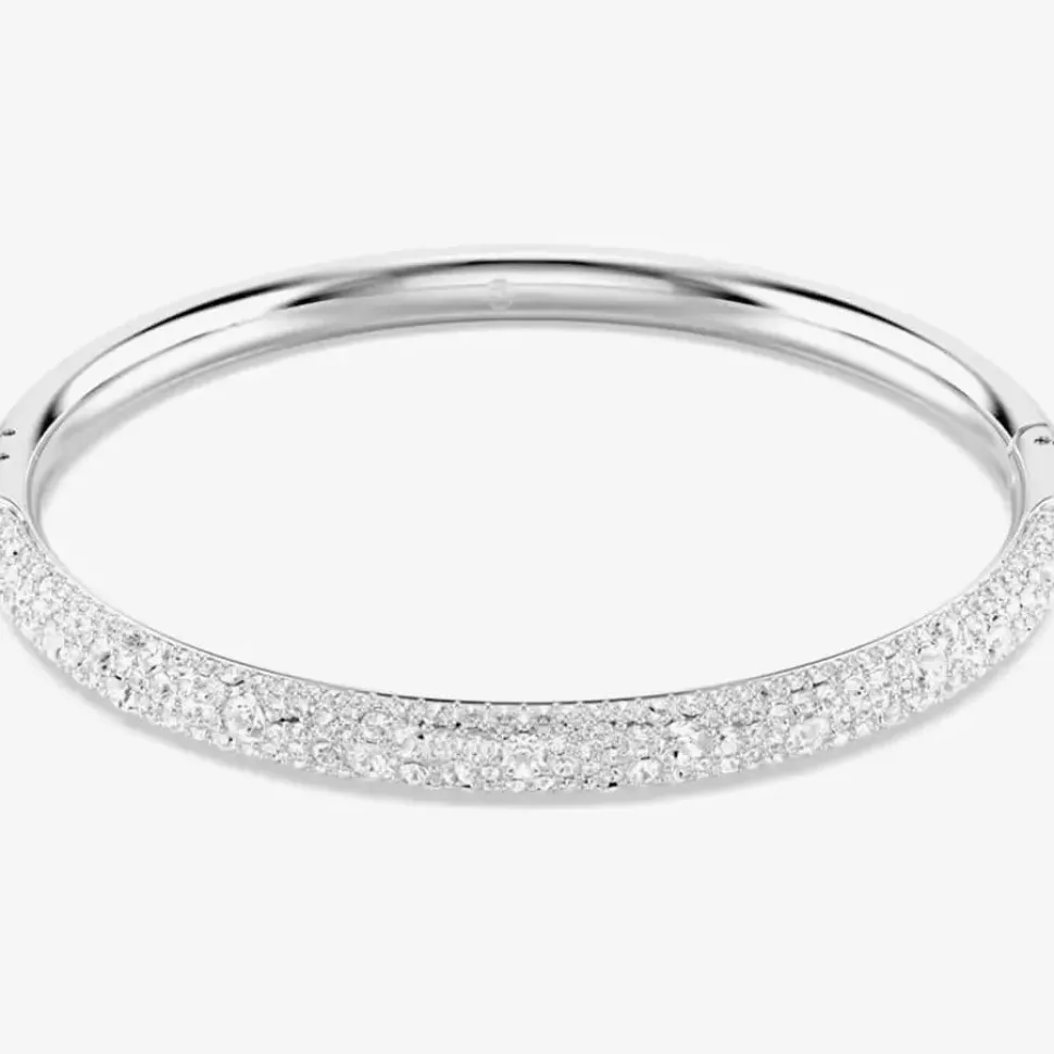 Meteora Rhodium Plated Snow Pave Bangle 5684241
