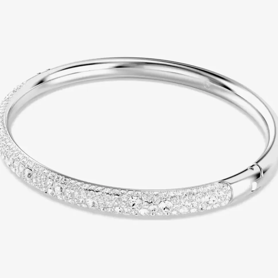 Meteora Rhodium Plated Snow Pave Bangle 5684241