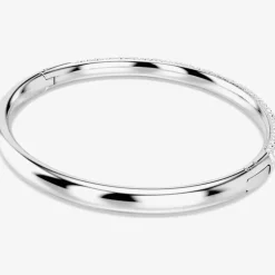 Meteora Rhodium Plated Snow Pave Bangle 5684241