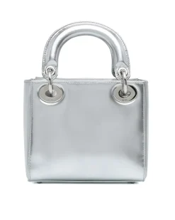 Microsuede Metal handle 'Delma' Clutch bag