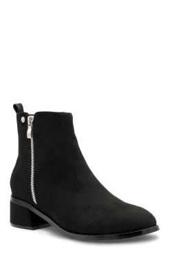 Micro Suede 'Ainsley' Mid Block Ankle Boot