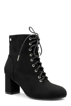 Micro Suede 'Amanda' Mid Block Ankle Boot