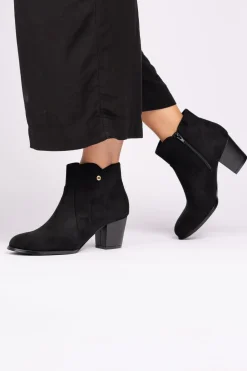 Micro Suede 'Beatrice' Wide Fit Mid Heel Ankle Boot