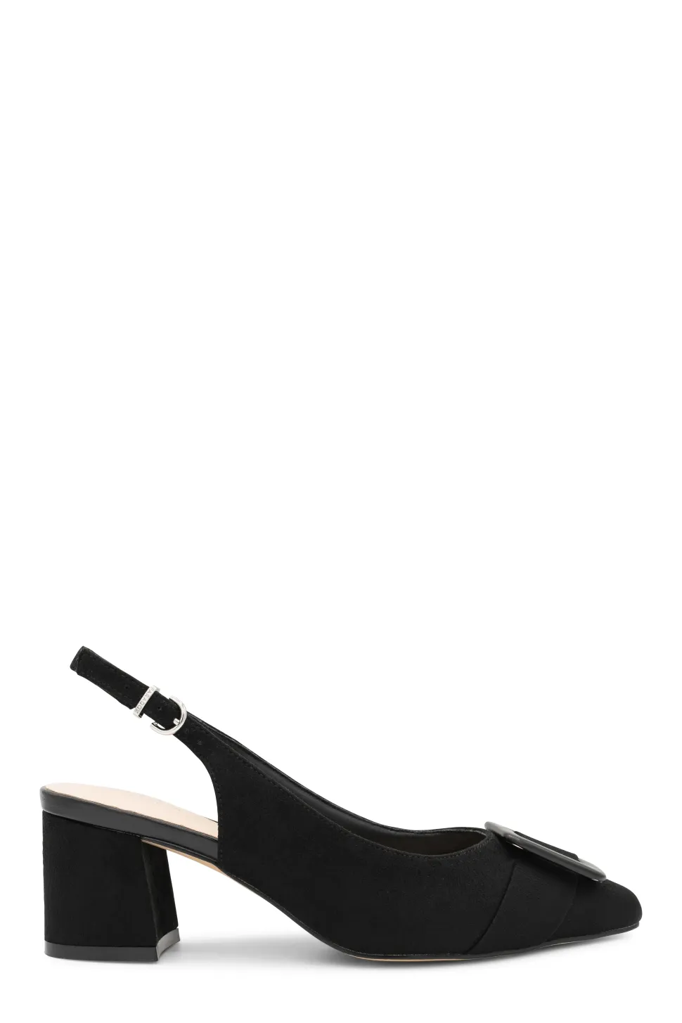 Micro Suede 'Fiona' Wide Fit Mid Block Heel Slingback Heel