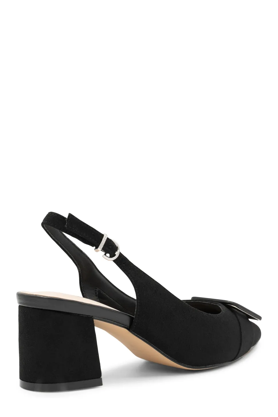 Micro Suede 'Fiona' Wide Fit Mid Block Heel Slingback Heel