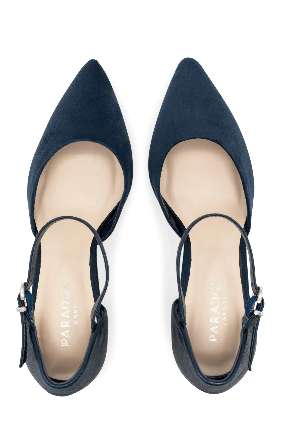 Micro Suede 'Rana' High Block Heel Ankle Strap Court Shoe