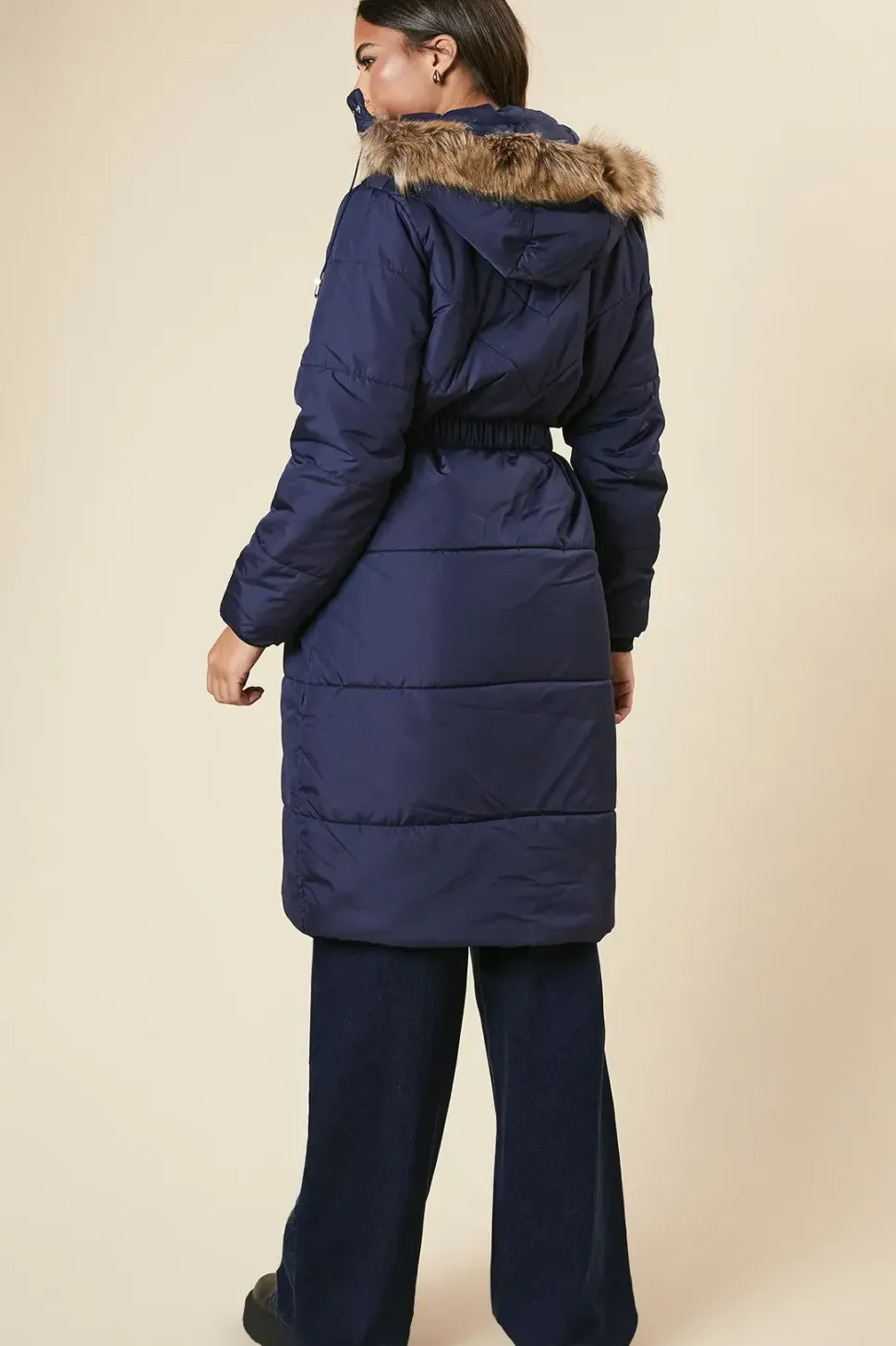 Midi Luxe Padded Belted Coat