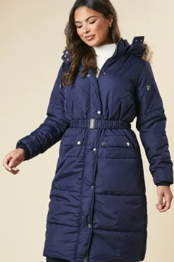 Midi Luxe Padded Belted Coat