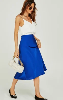 Midi Skirt In Royal Blue