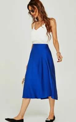 Midi Skirt In Royal Blue