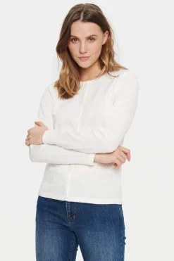 Mila Roll-Neck Cardigan-Plain