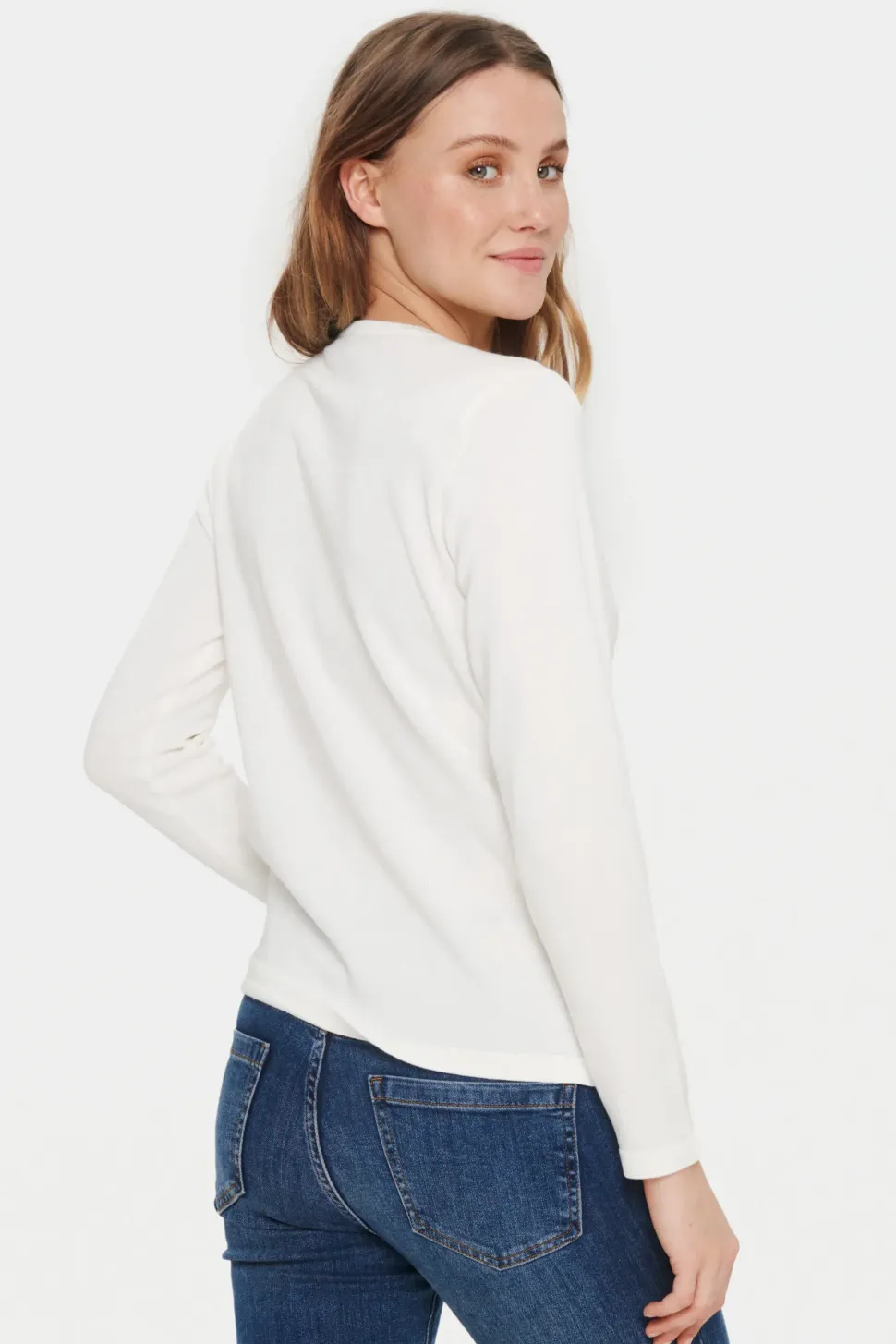 Mila Roll-Neck Cardigan-Plain