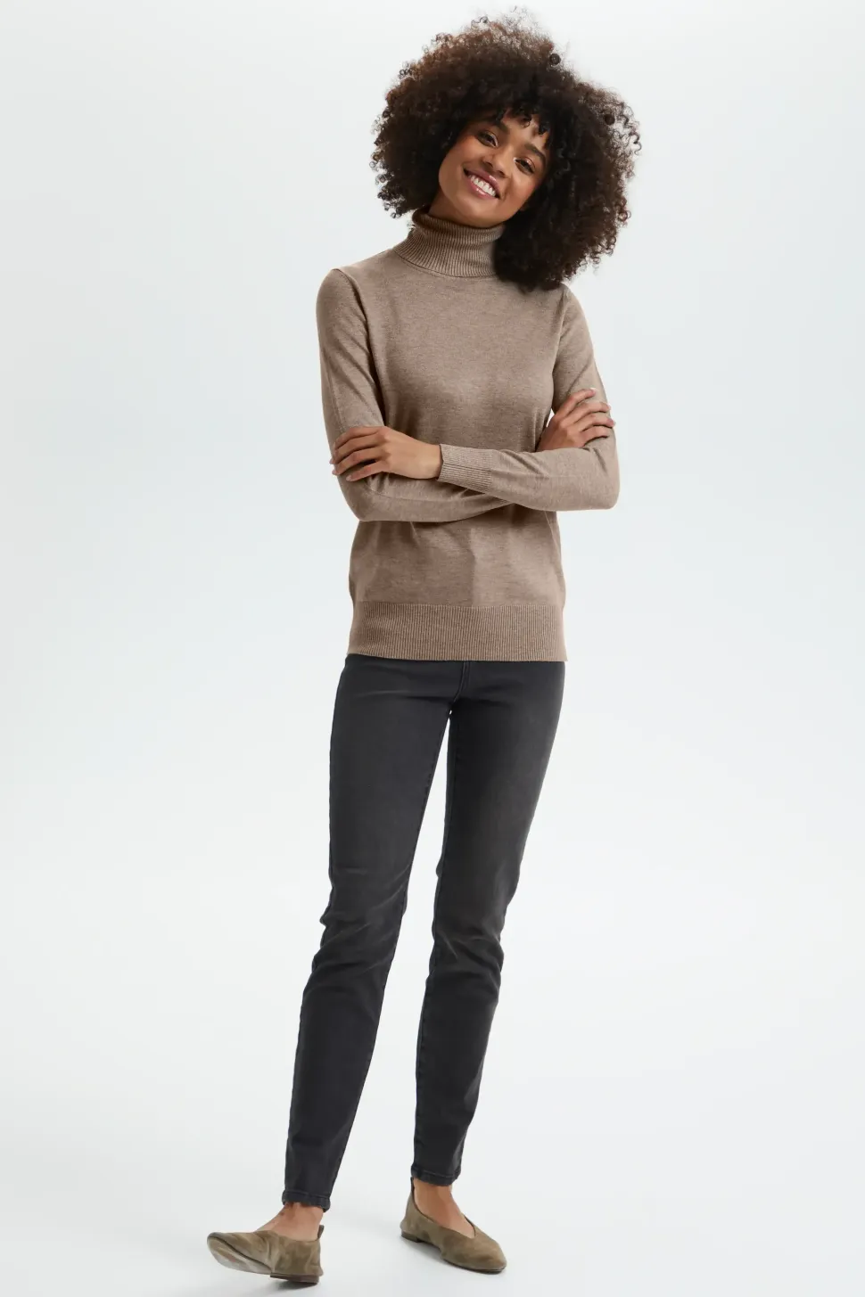 Mila Rollneck Pullover-Plain