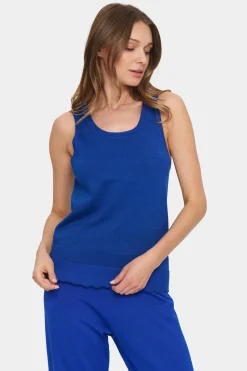 Mila Shimmer Knit Round Neck Tank Top-