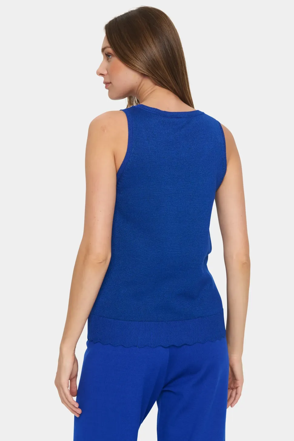 Mila Shimmer Knit Round Neck Tank Top-