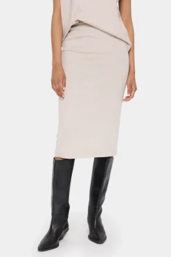 MilaSZ Knitted Midi Length Pencil Skirt-