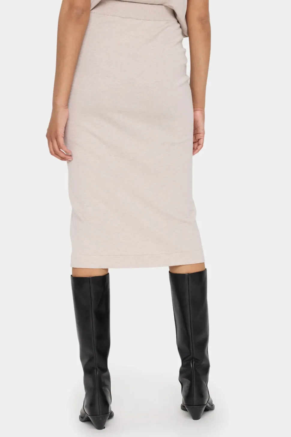 MilaSZ Knitted Midi Length Pencil Skirt-