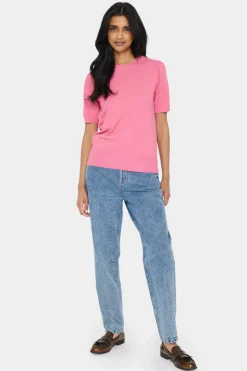 MilaSZ Short Sleeve Crew Neck Pullover-
