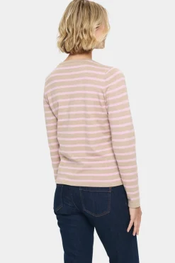MilaSZ Striped Buttons Slim Fit Cardigan-