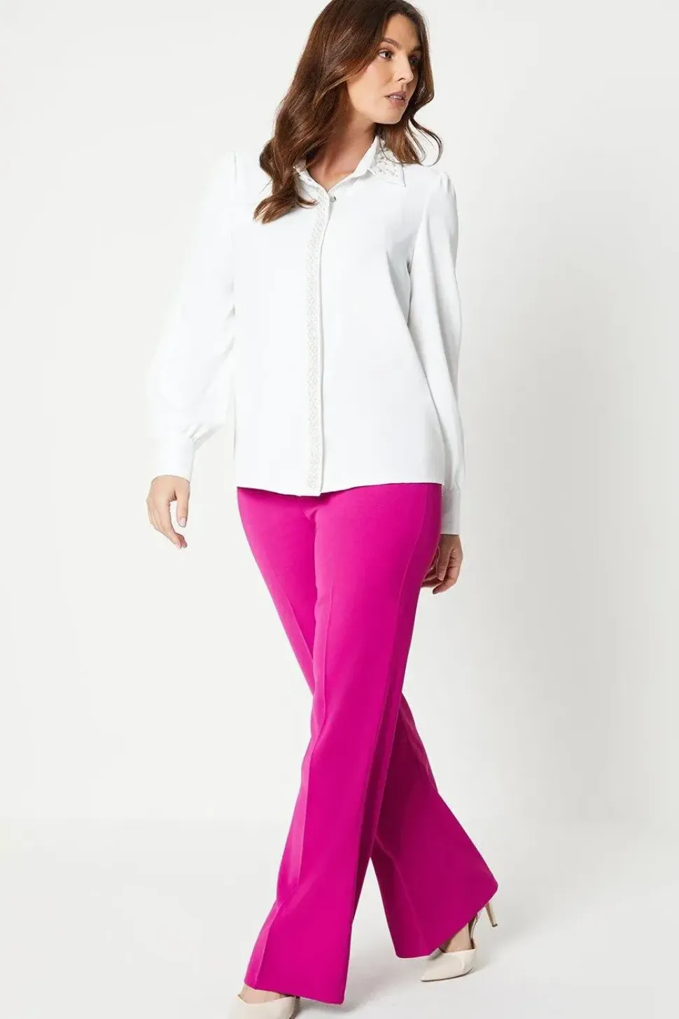 Military Button Detail Kickflare Trouser