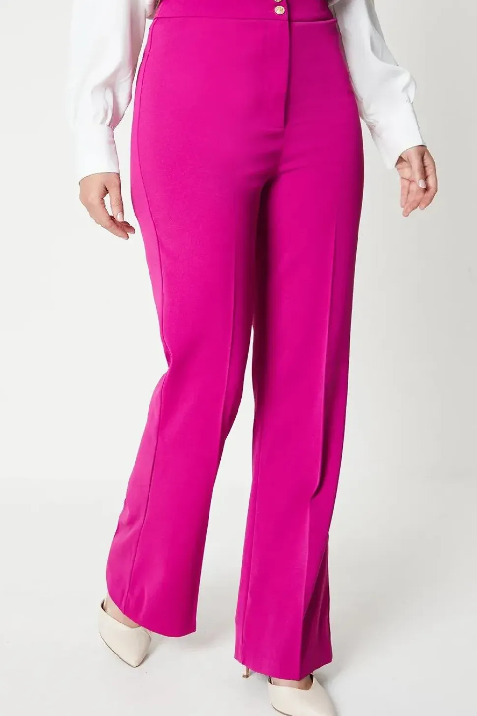 Military Button Detail Kickflare Trouser