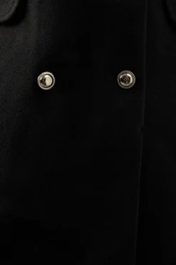 Military Button Faux Wool Coat