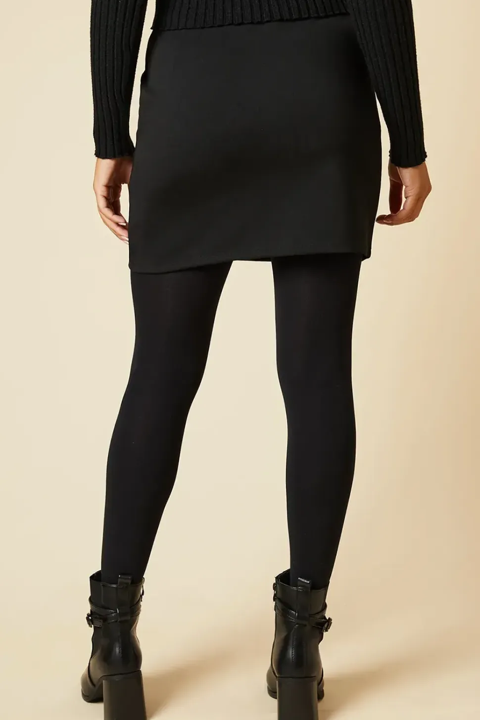 Military Button Ponte Mini Skirt
