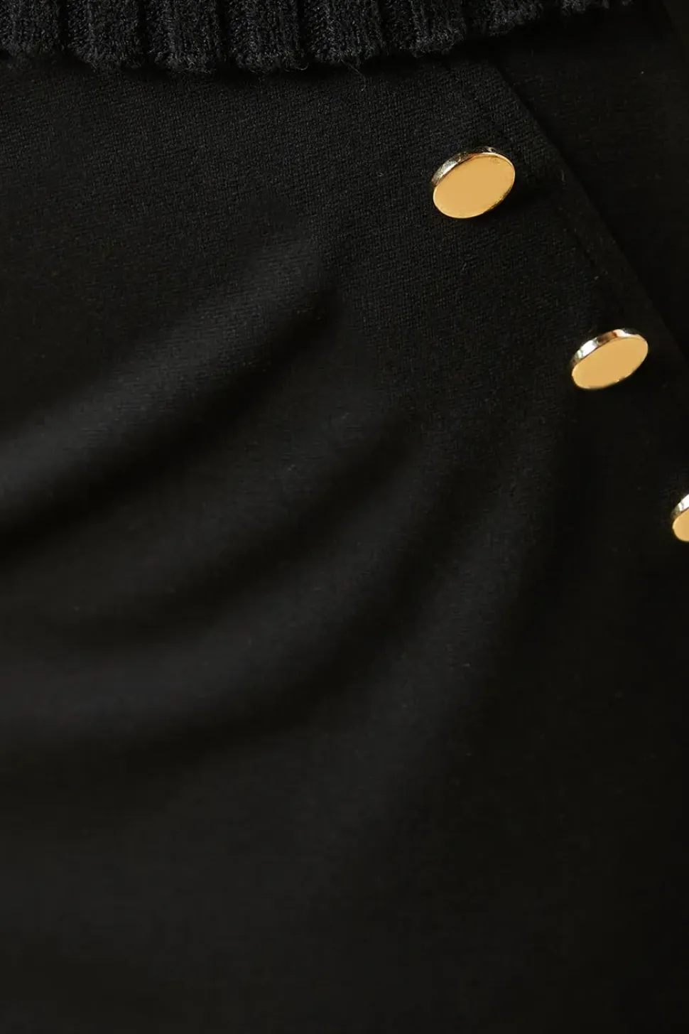Military Button Ponte Mini Skirt