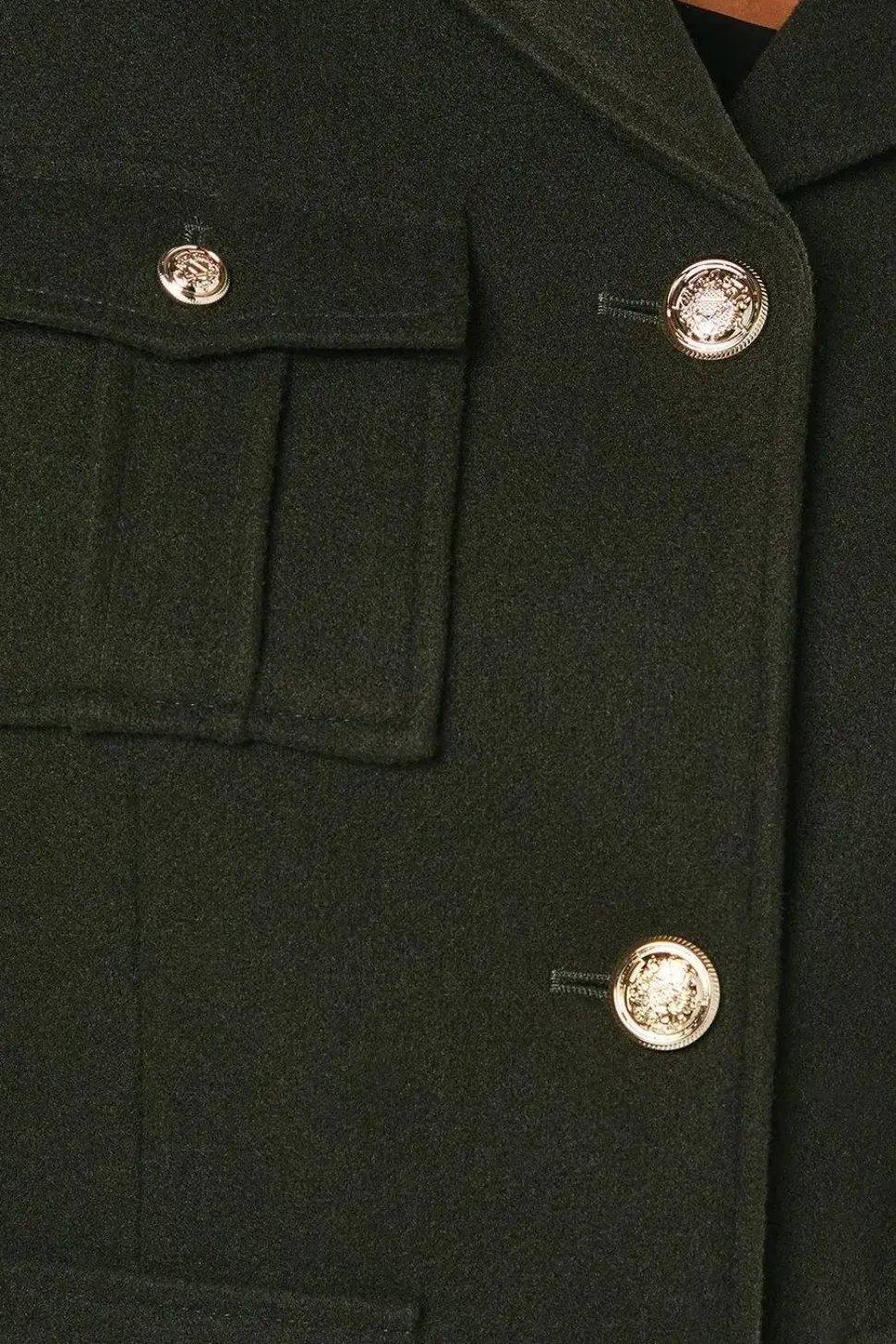Military Button Wool Short Jacket