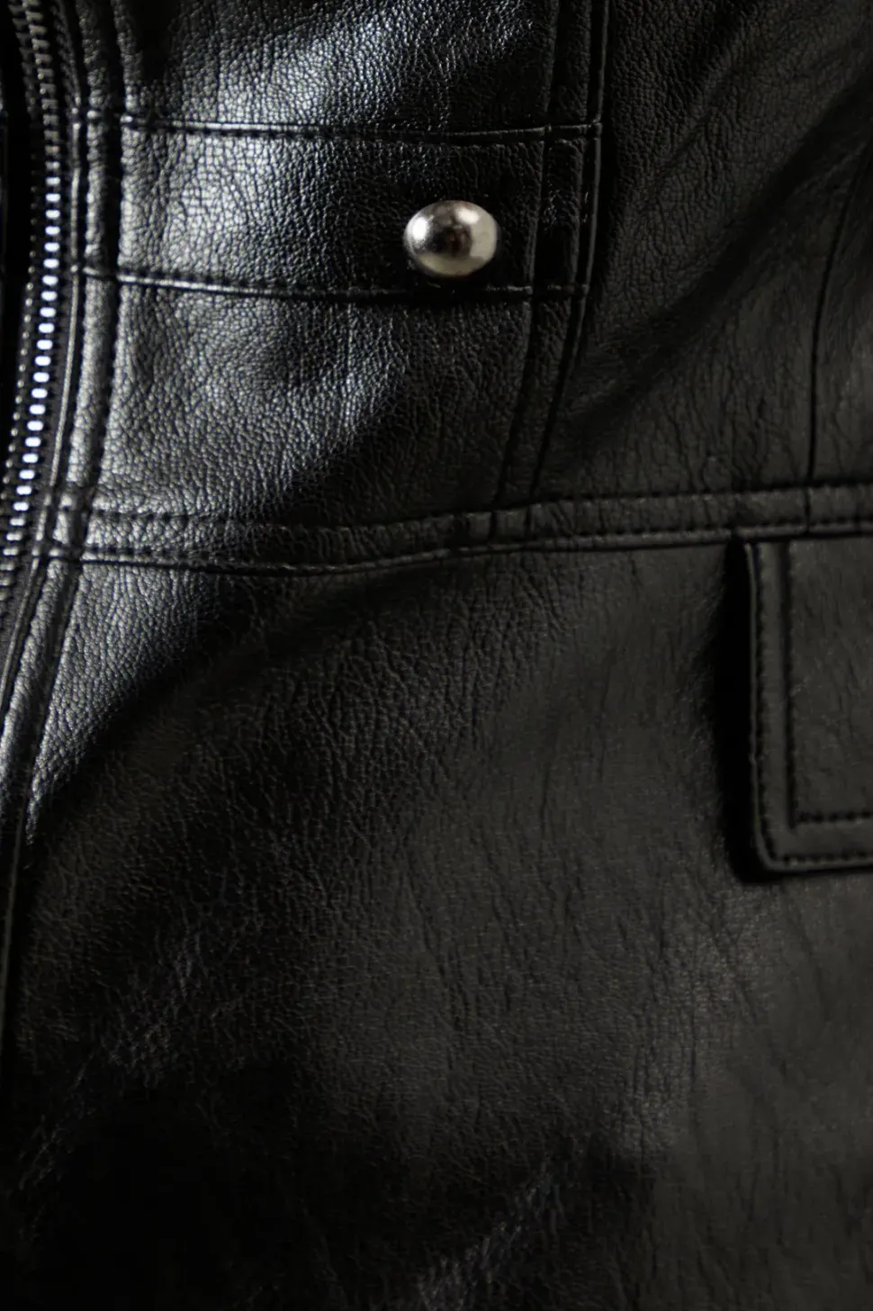 Military Faux Leather Jacket