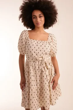 Milkmaid Dobby Spot Mini Dress