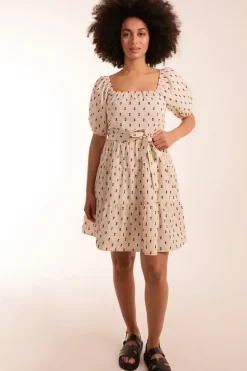 Milkmaid Dobby Spot Mini Dress
