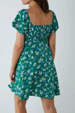 Milkmaid Ruched Bust Short Sleeve Mini Dress