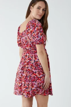 Milkmaid Square Neck Puff Sleeve Mini Dress