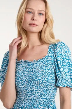 Milkmaid Square Neck Short Puff Sleeve Maxi Dress