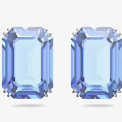 Millenia Blue Octagon Crystal Stud Earrings 5614935