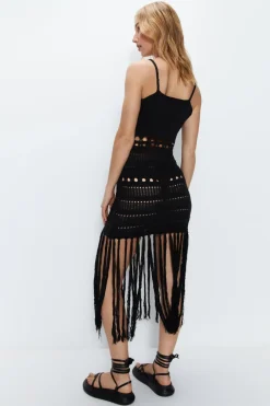 Mini Dress With Fringing