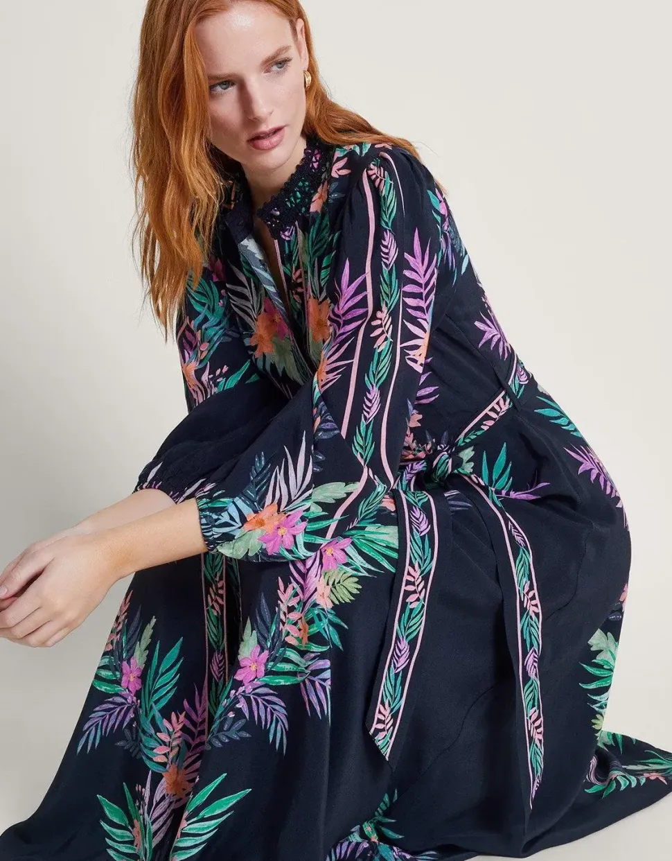Mirella Palm Shirt Dress