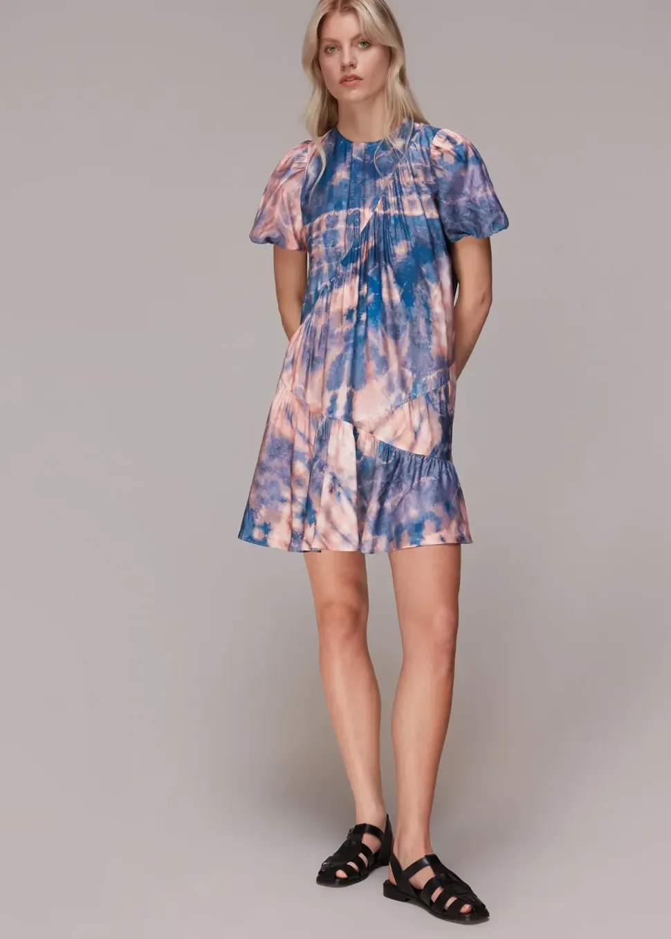 Mirrored Tie Dye Trapeze Dress-Tie Dye
