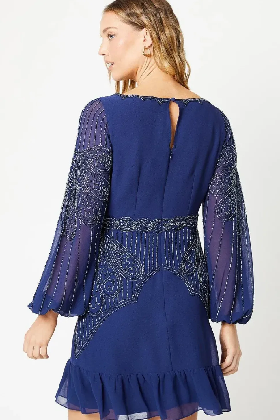 Mirror Embellished Mini Dress
