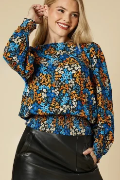 Mix & Match Floral Shirred Hem Top