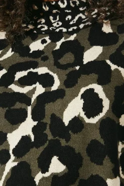 Mixed Animal High Neck Jumper