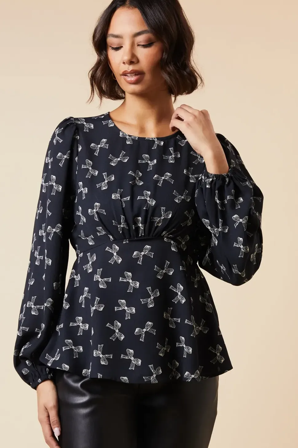 Mono Bow tea blouse