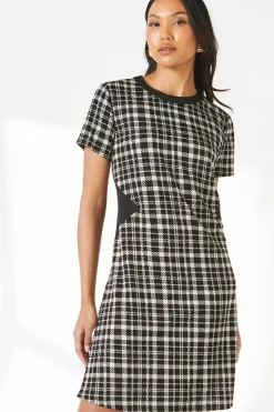 Mono Check Jacquard Shift Dress