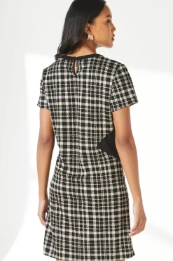 Mono Check Jacquard Shift Dress