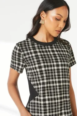 Mono Check Jacquard Shift Dress