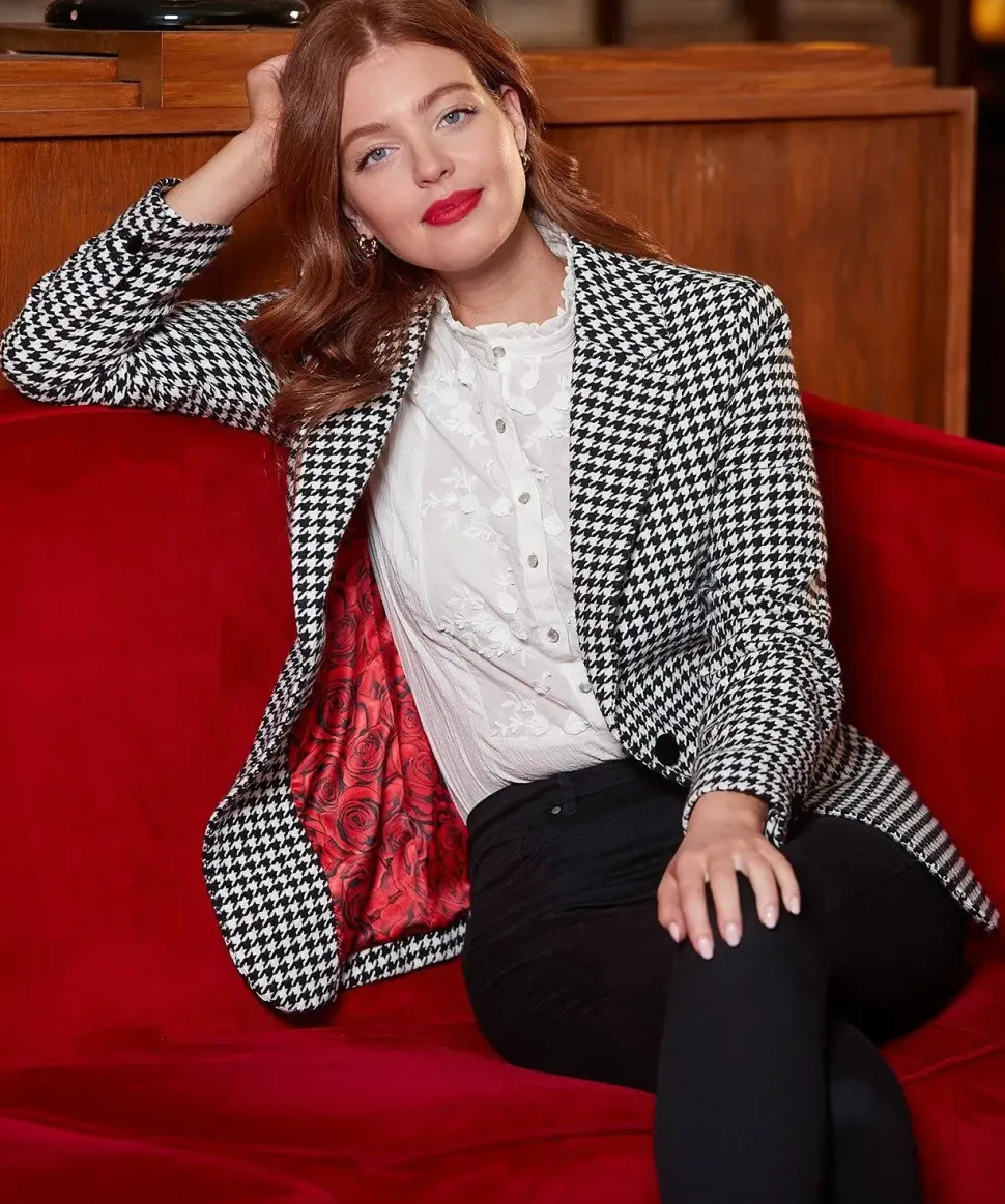 Monochrome Dogtooth Co-Ord Jacket
