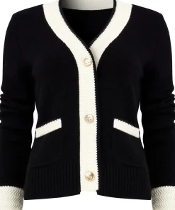 Monochrome Pocket Front Cardigan
