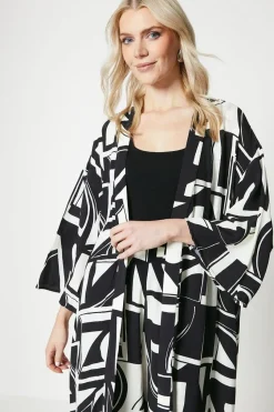 Mono Geo Printed Longline Kimono